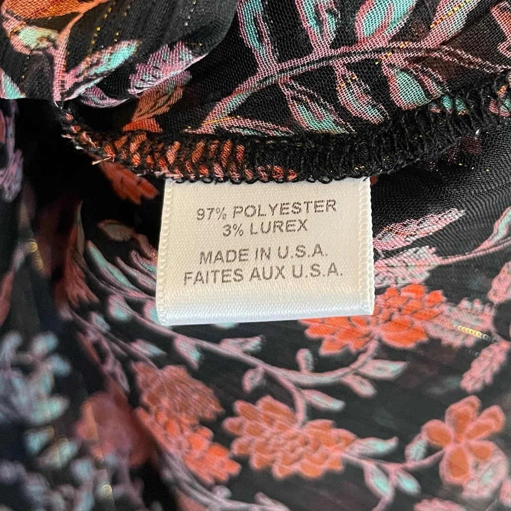MISA Anika Dress XS Carnelian Blooms Floral Ruffle Mini Metallic - Picture 11 of 11